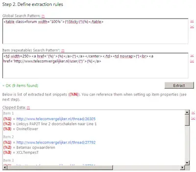 feed43 extraction rule