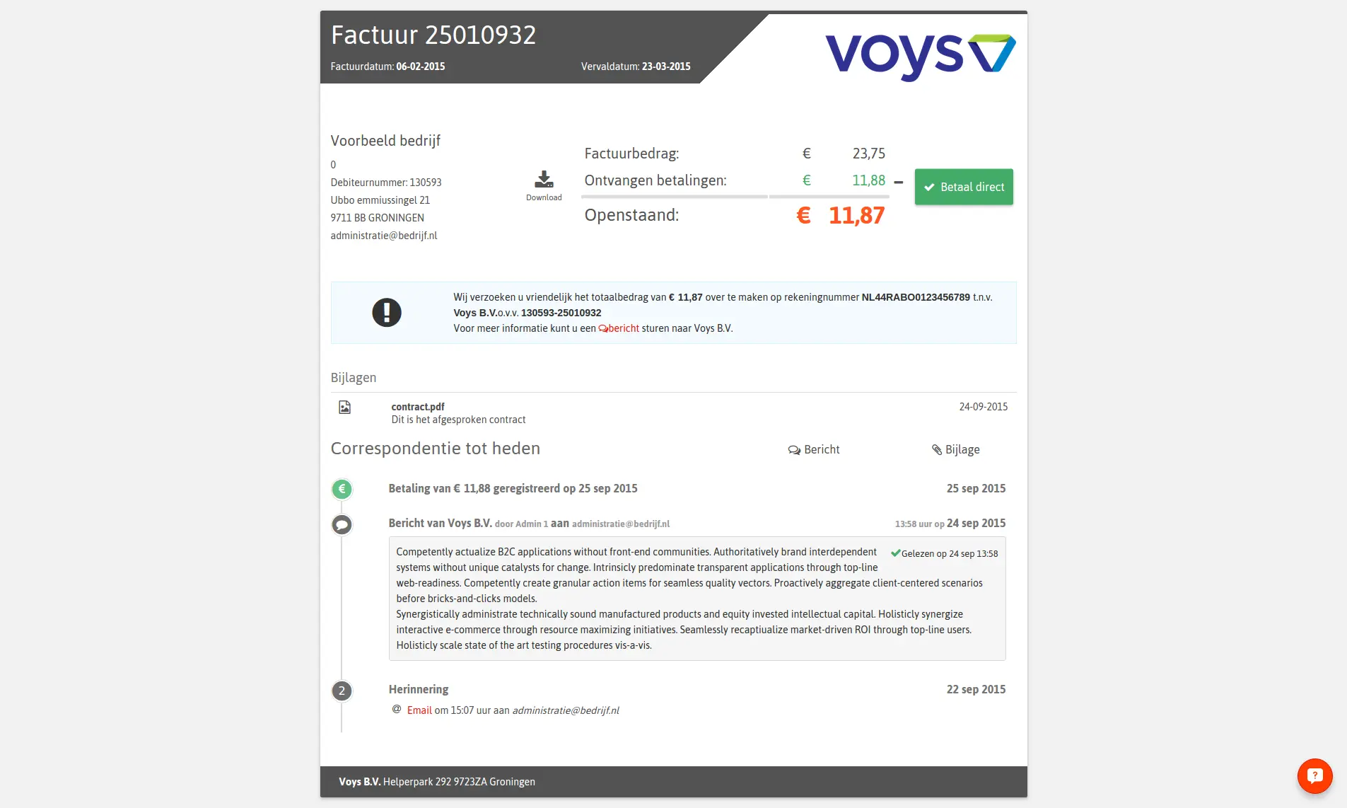 Voorbeeldfactuur Voys factuur-Voys