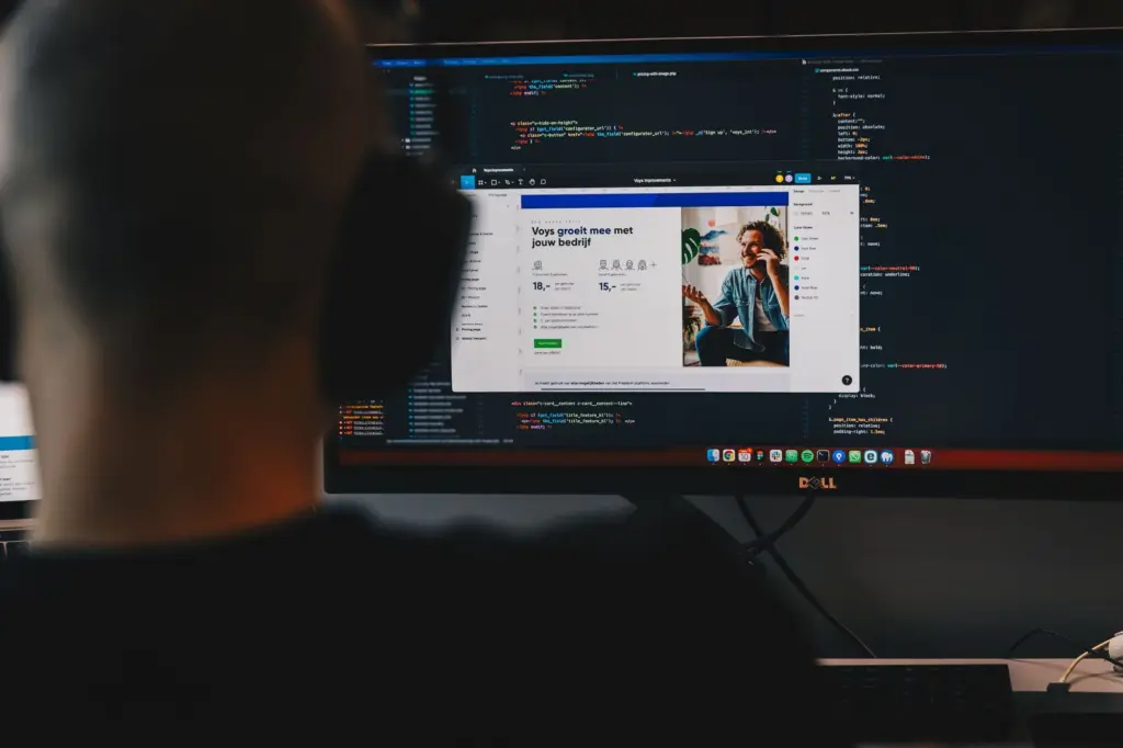 Voys founder Mark Vletter checking out the back office on his computer