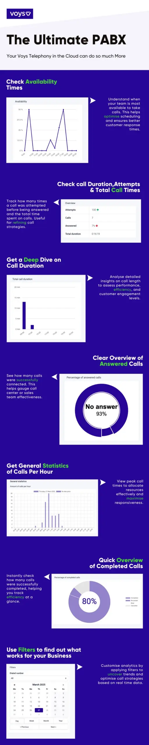 Infographic of the Voys PABX Webphone to better understand customers amd what the Voys Webphone in the cloud can do!