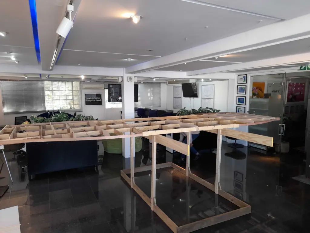 Voys Flugtag Craft being built in Voys Cape Town Office