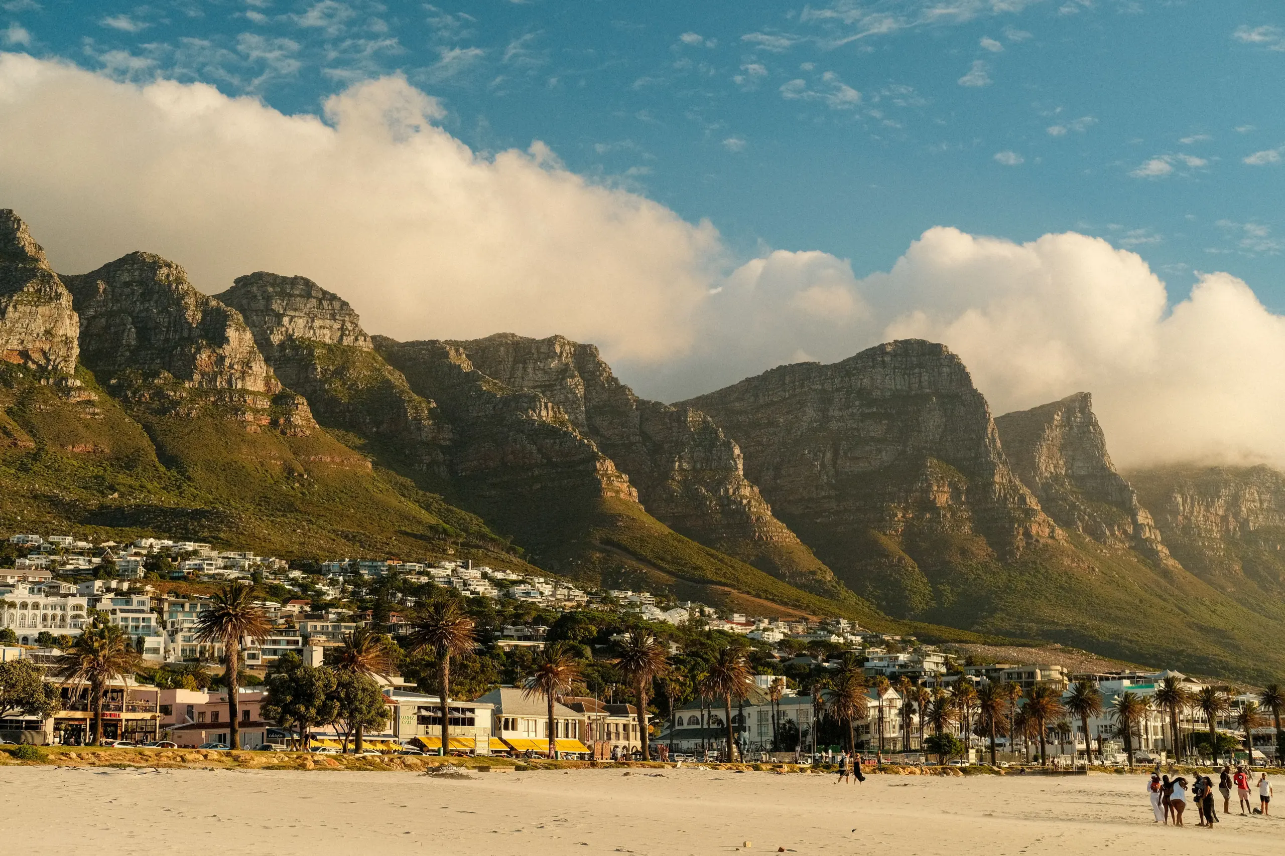 View of Camps bay property and real estate from the beach